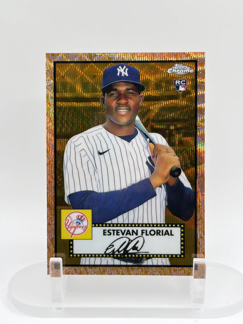 2021 Topps Chrome Platinum #71 Estevan Florial Gold 70th Anniversary Wave /50