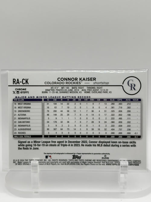 2024 Topps Chrome #RA-CK Connor Kaiser Rookie Autographs