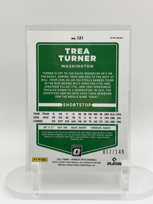 2021 Donruss Optic #121 Trea Turner Black Stars #/149