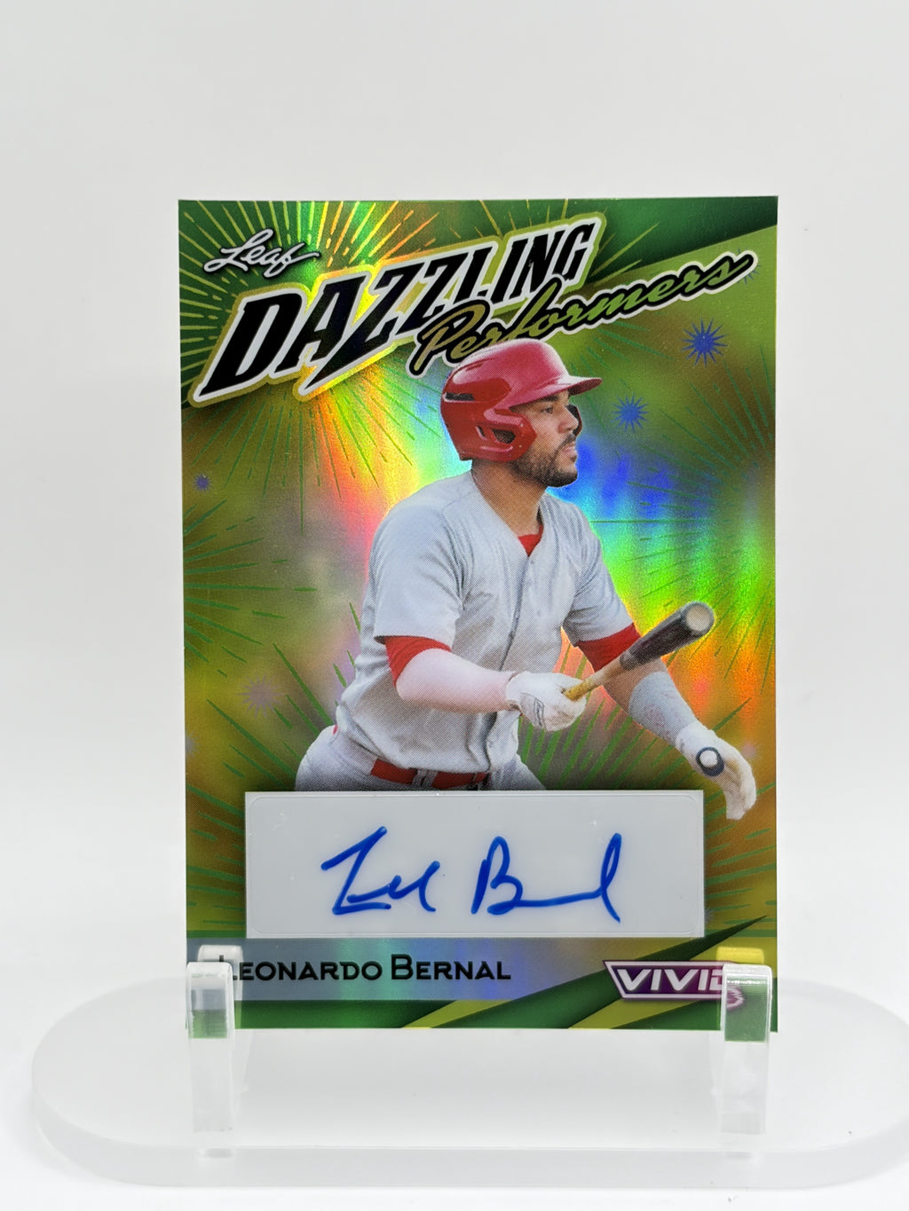 2023 Leaf Vivid #DP-LB1 Leonardo Bernal Dazzling Performers Autographs #/4