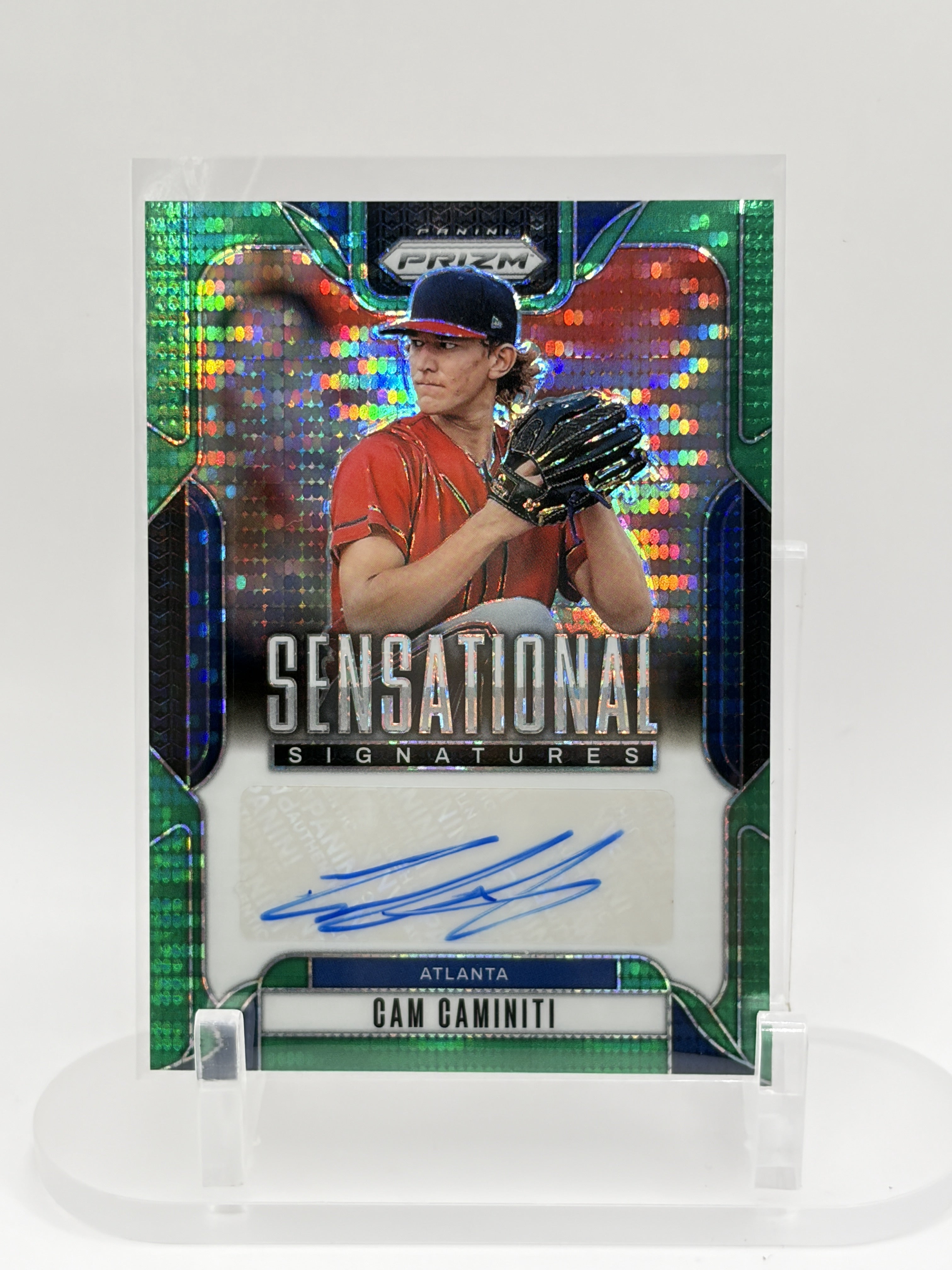 2025 Panini Sensational Signatures Cam Caminiti Green Prizm Auto /25 Braves