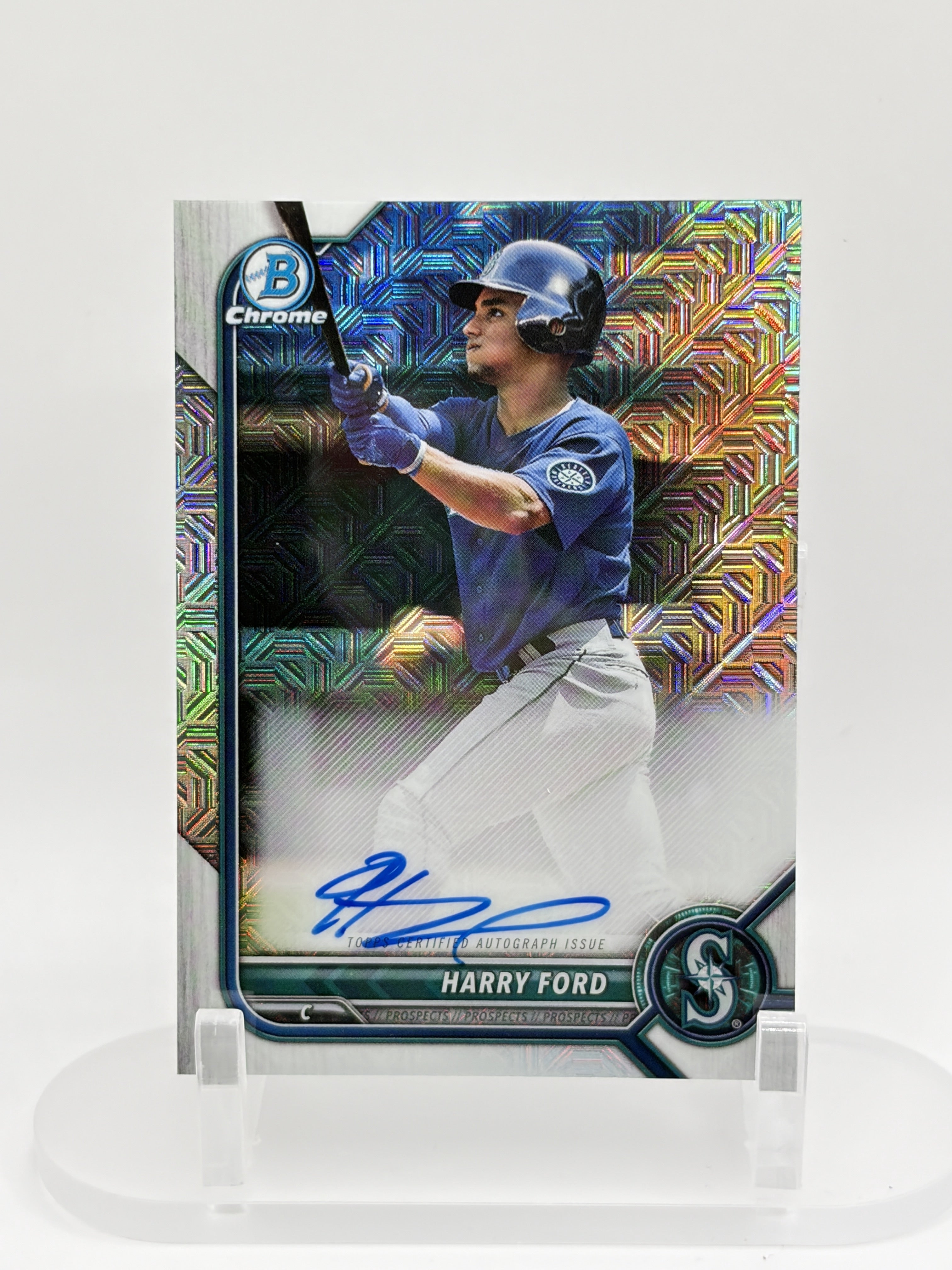2022 Bowman #BMA-HF Harry Ford Chrome Prospects Autographs Mojo Refractors