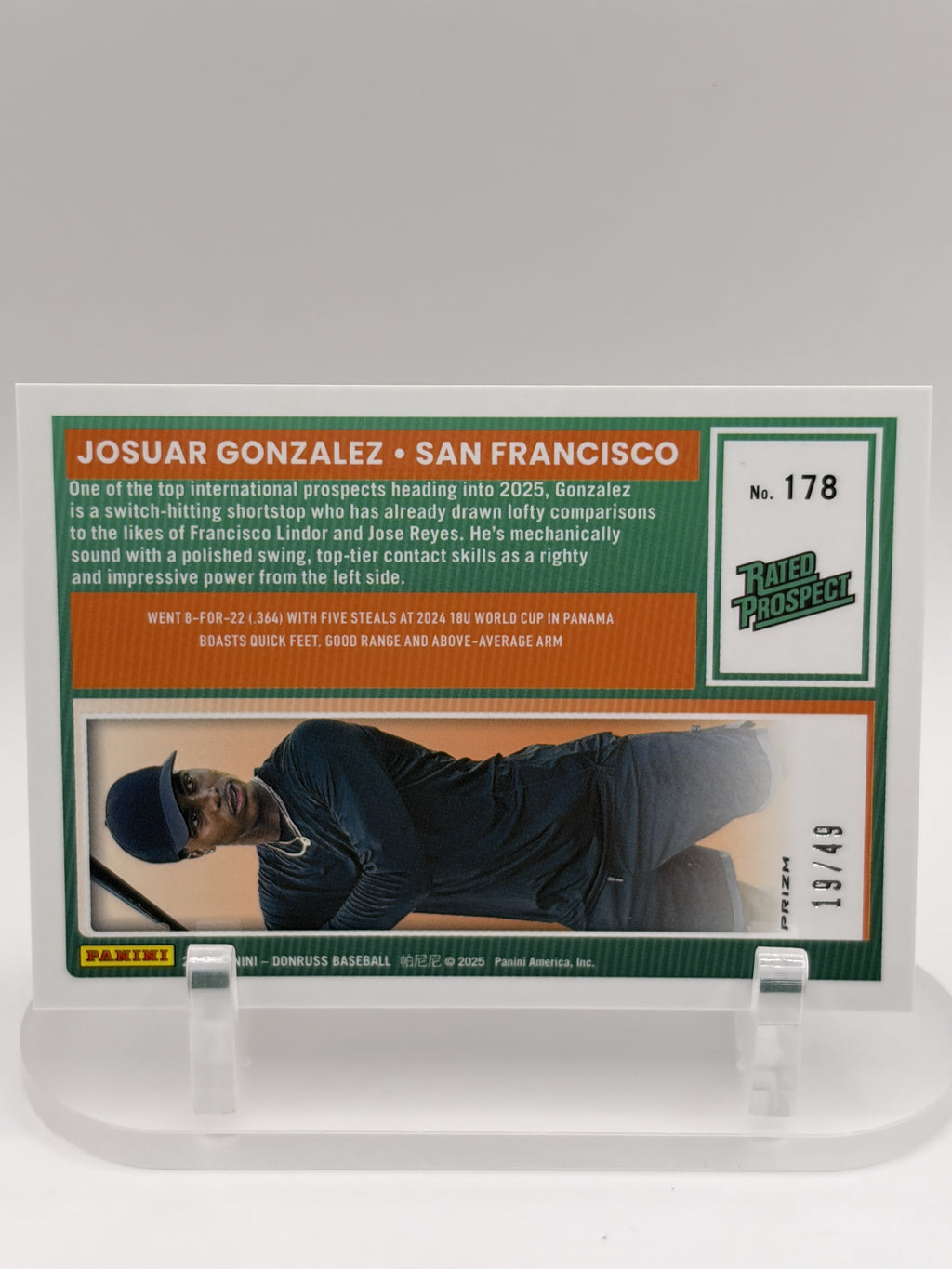 2025 Donruss #178 Josuar Gonzalez /49