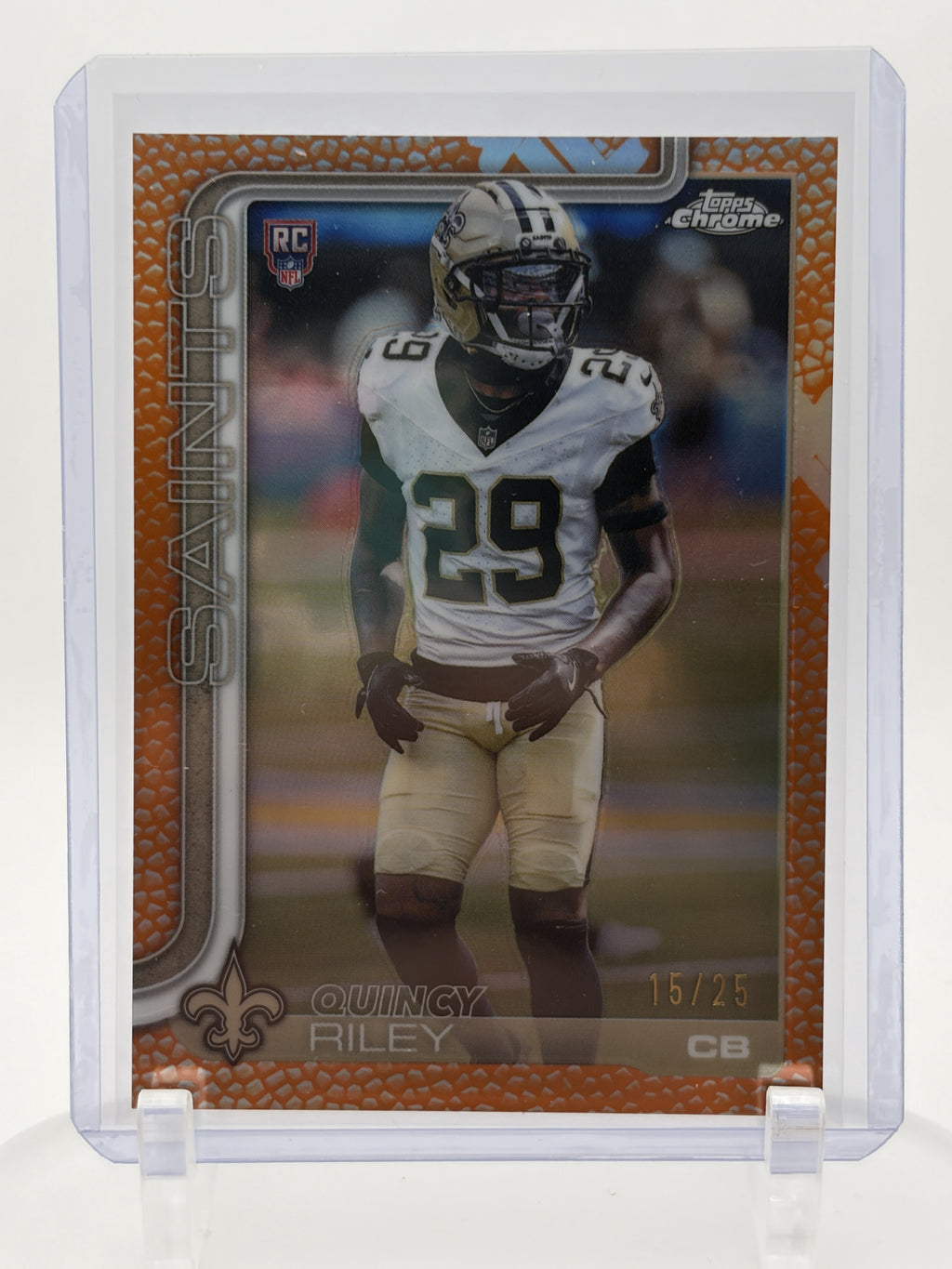 2025 Topps Chrome #369 Quincy Riley Football Leather Refractor