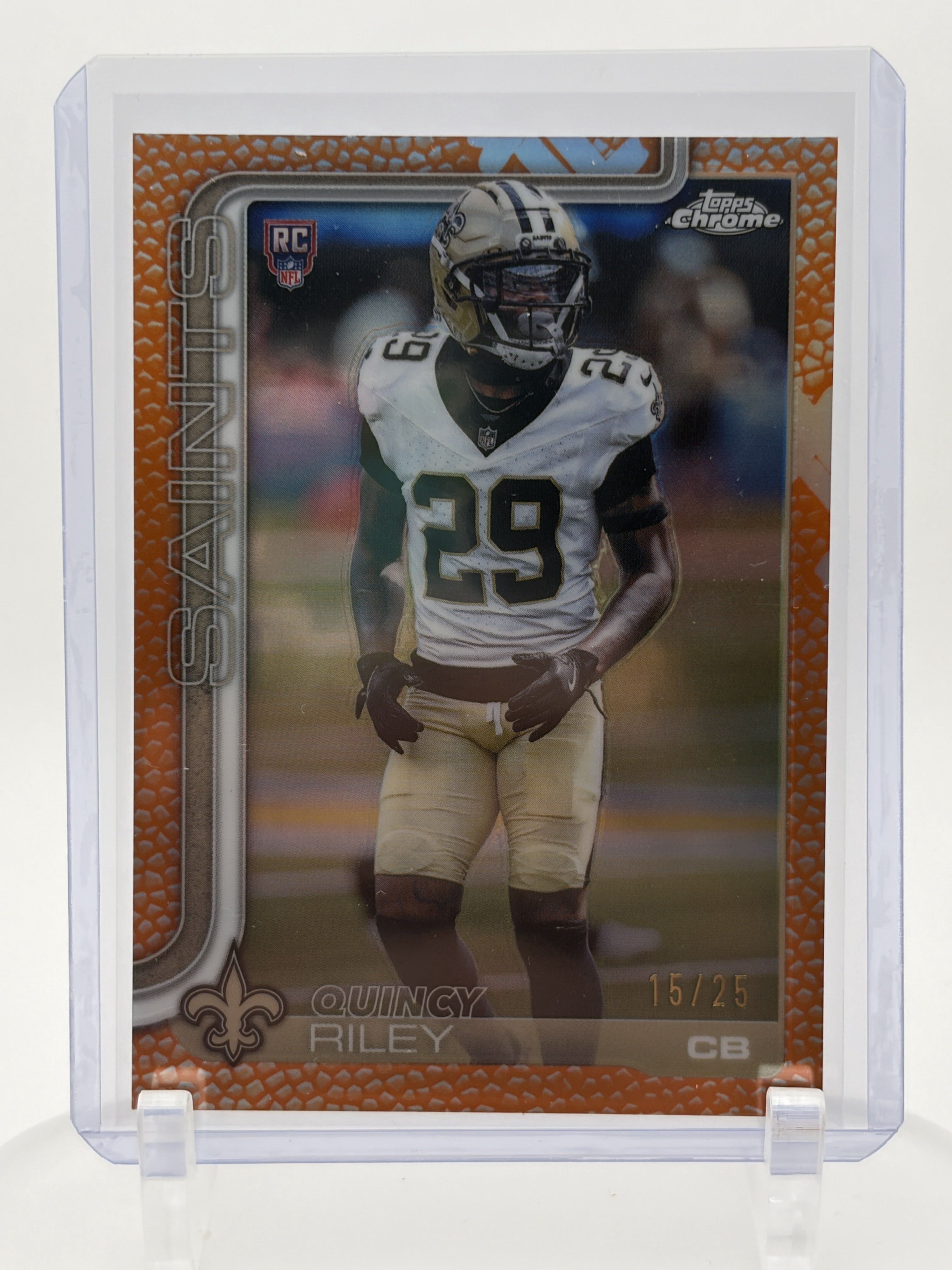 2025 Topps Chrome #369 Quincy Riley Football Leather Refractor