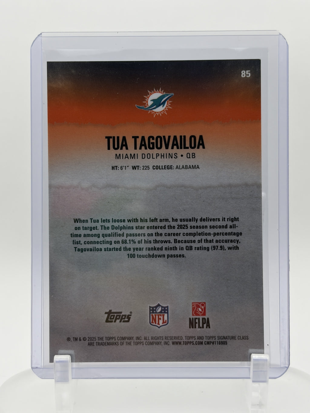 2025 Topps Signature Class #85 Tua Tagovailoa Lime Green #/175