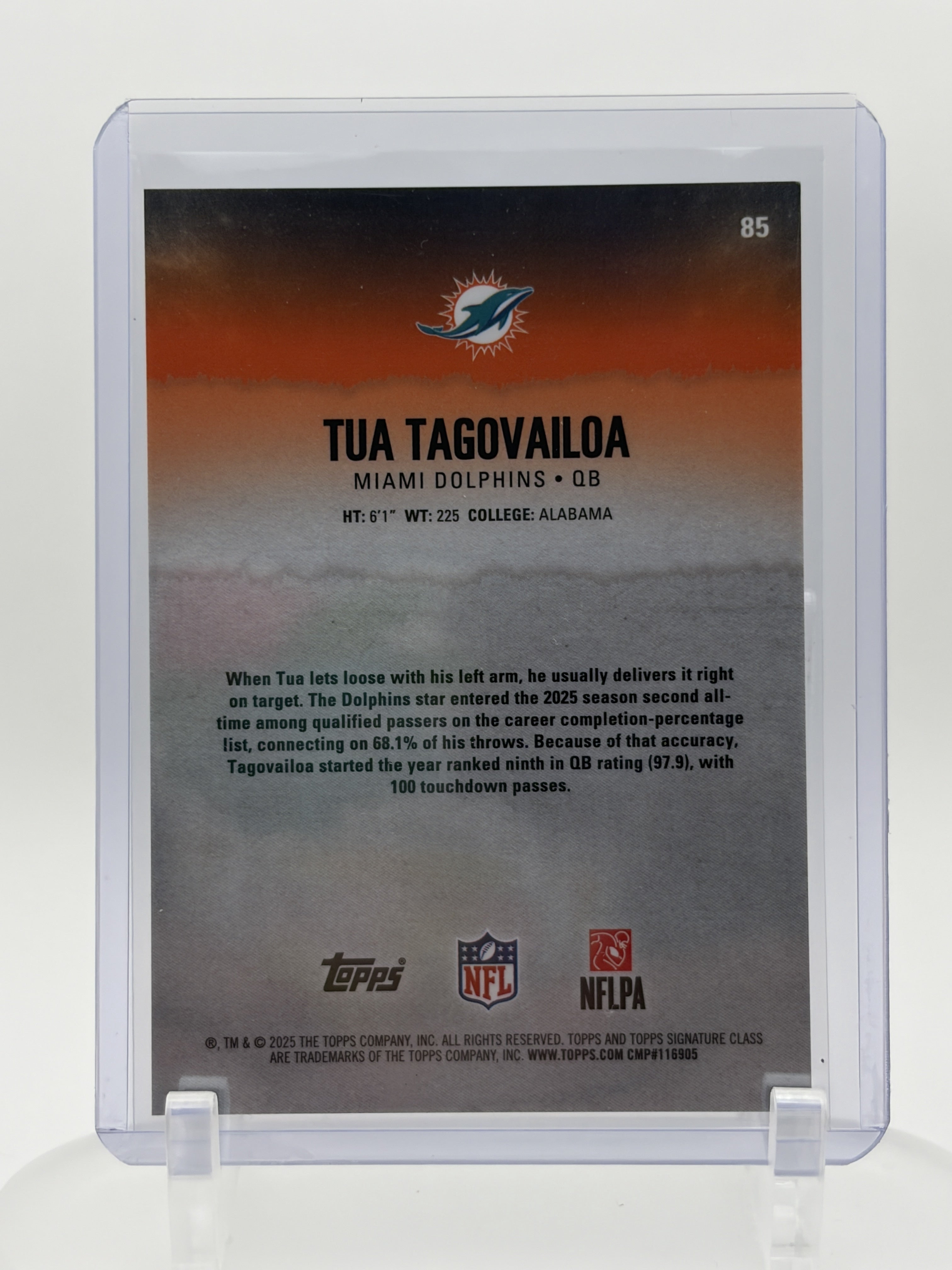 2025 Topps Signature Class #85 Tua Tagovailoa Lime Green #/175