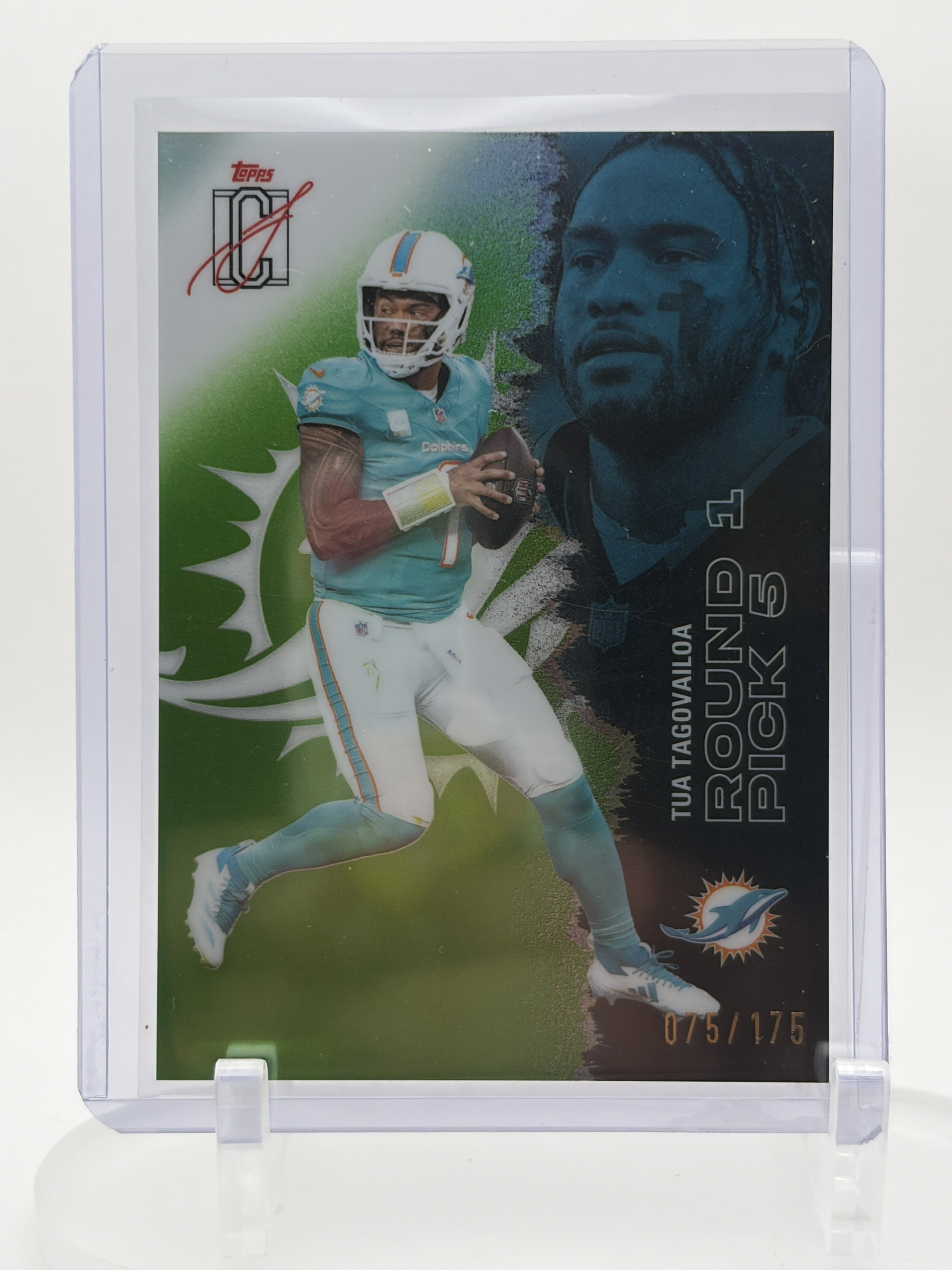 2025 Topps Signature Class #85 Tua Tagovailoa Lime Green #/175