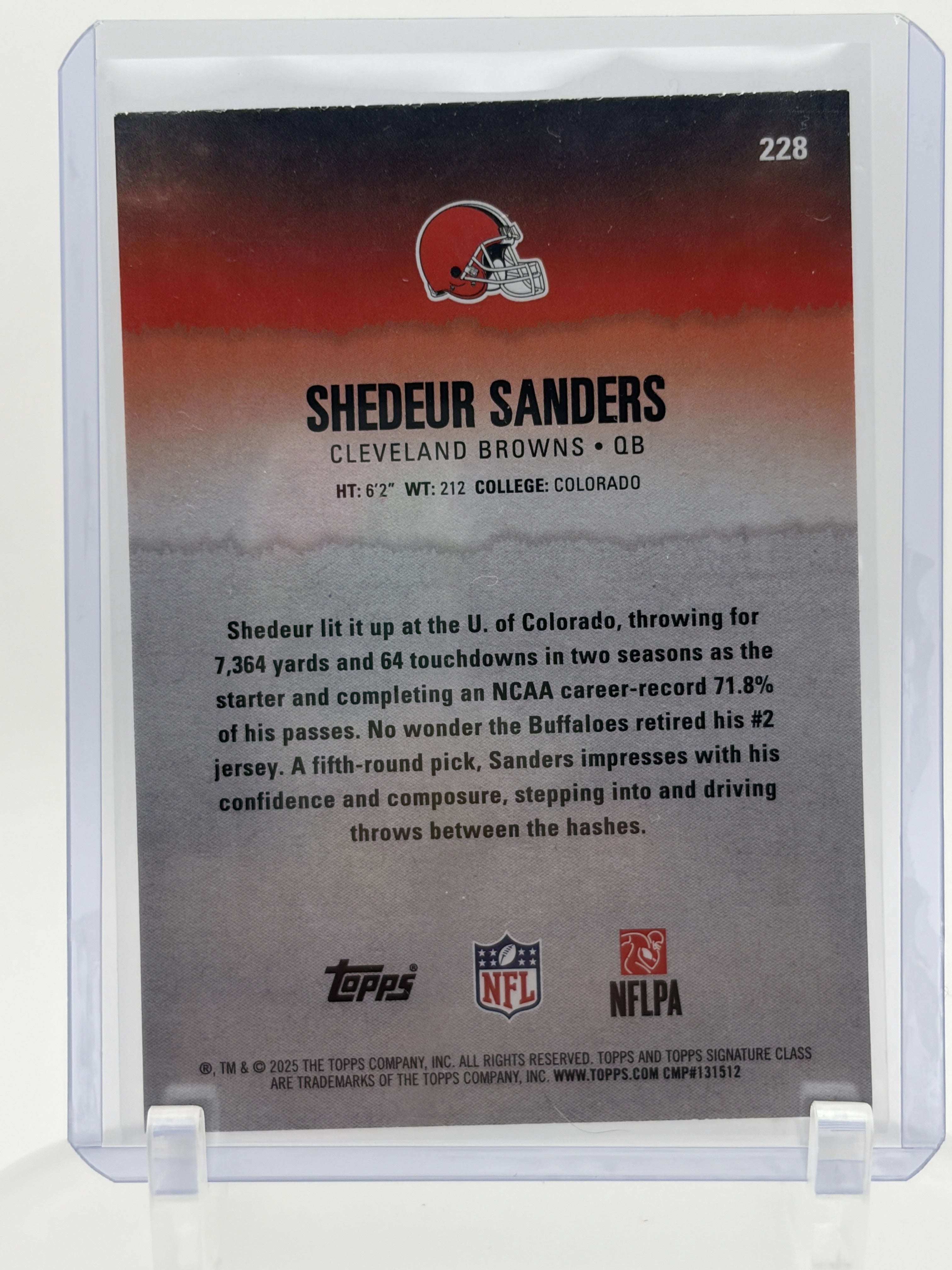 2025 Topps Signature Class #228 Shedeur Sanders Lime Green #/175