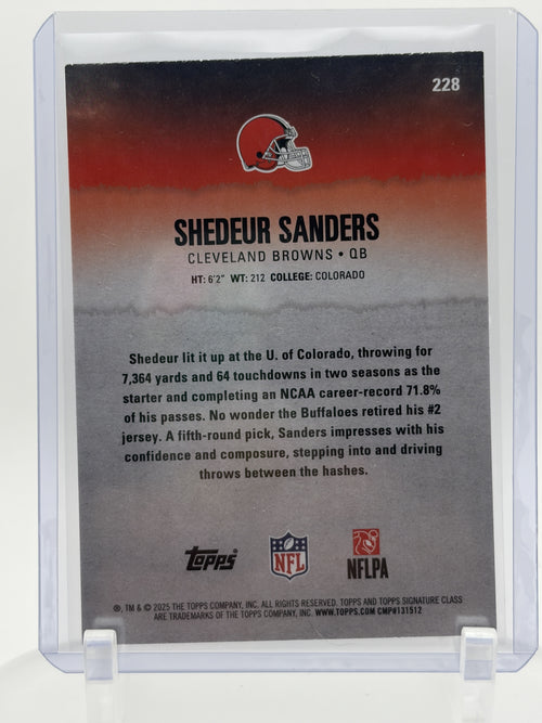 2025 Topps Signature Class #228 Shedeur Sanders Lime Green #/175