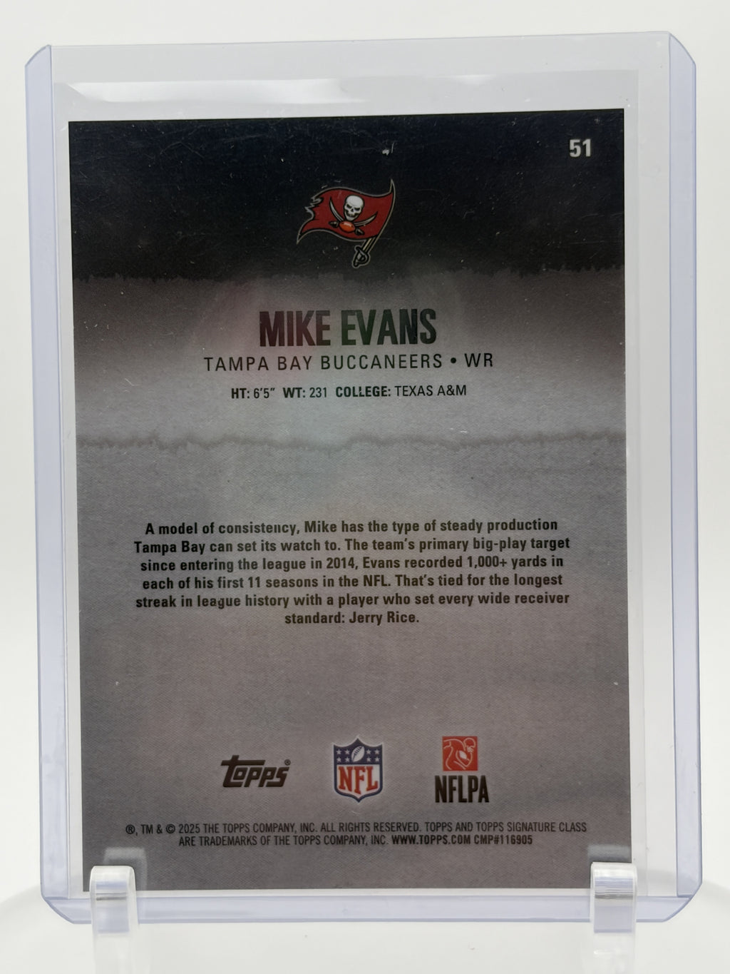 2025 Topps Signature Class #51 Mike Evans Gold #/35
