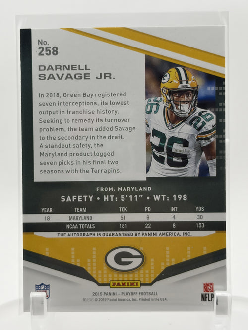 2019 PANINI PLAYOFF DARNELL SAVAGE JR. 258 RC AUTO GREEN BAY PACKERS