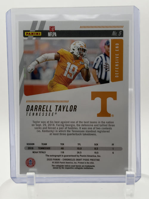 2020 Panini Chronicles Draft Picks #5 Darrell Taylor Prestige Signatures Auto