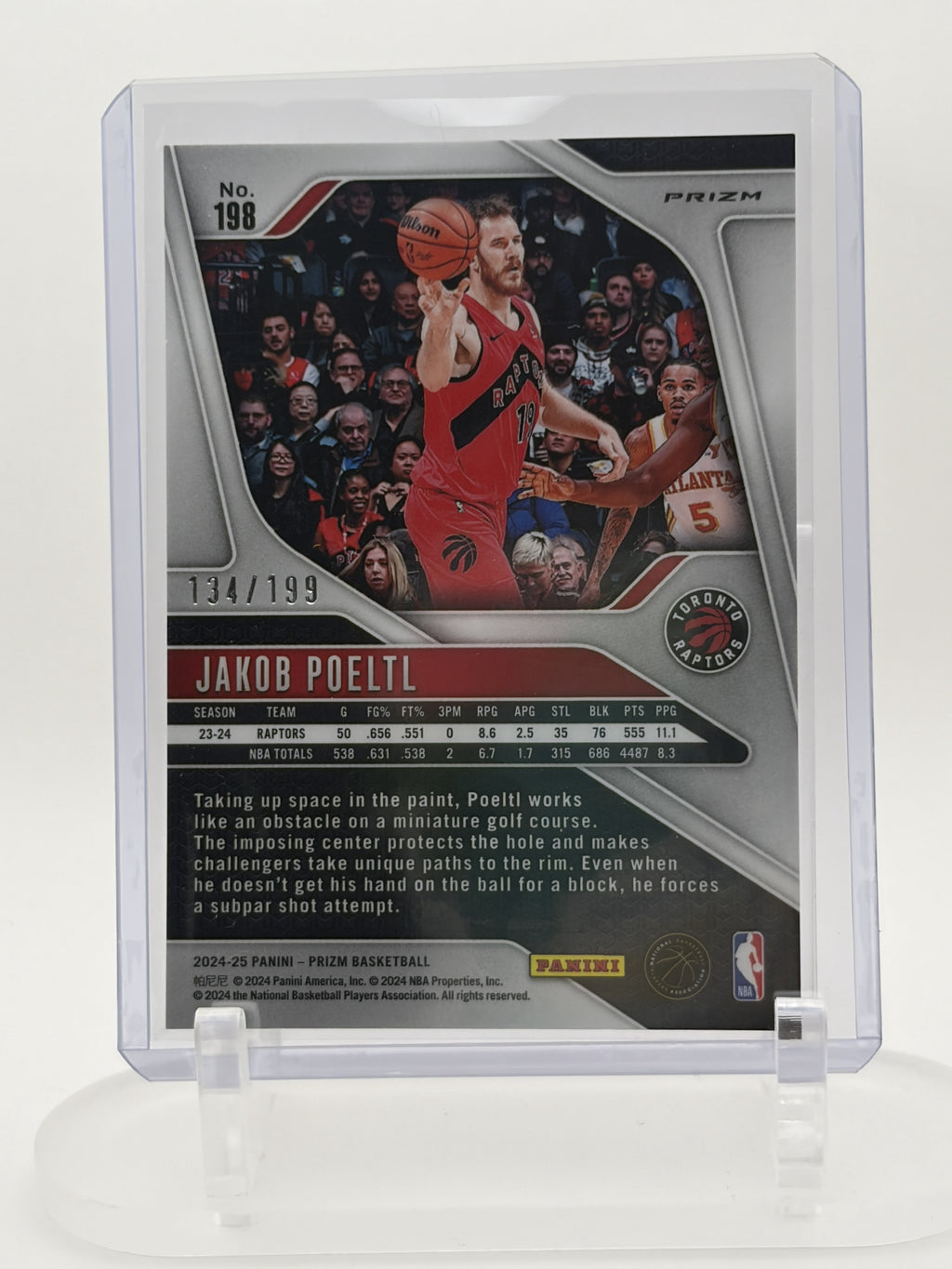 2024-25 Panini Prizm Jakob Poeltl #198 Orange Seismic /199