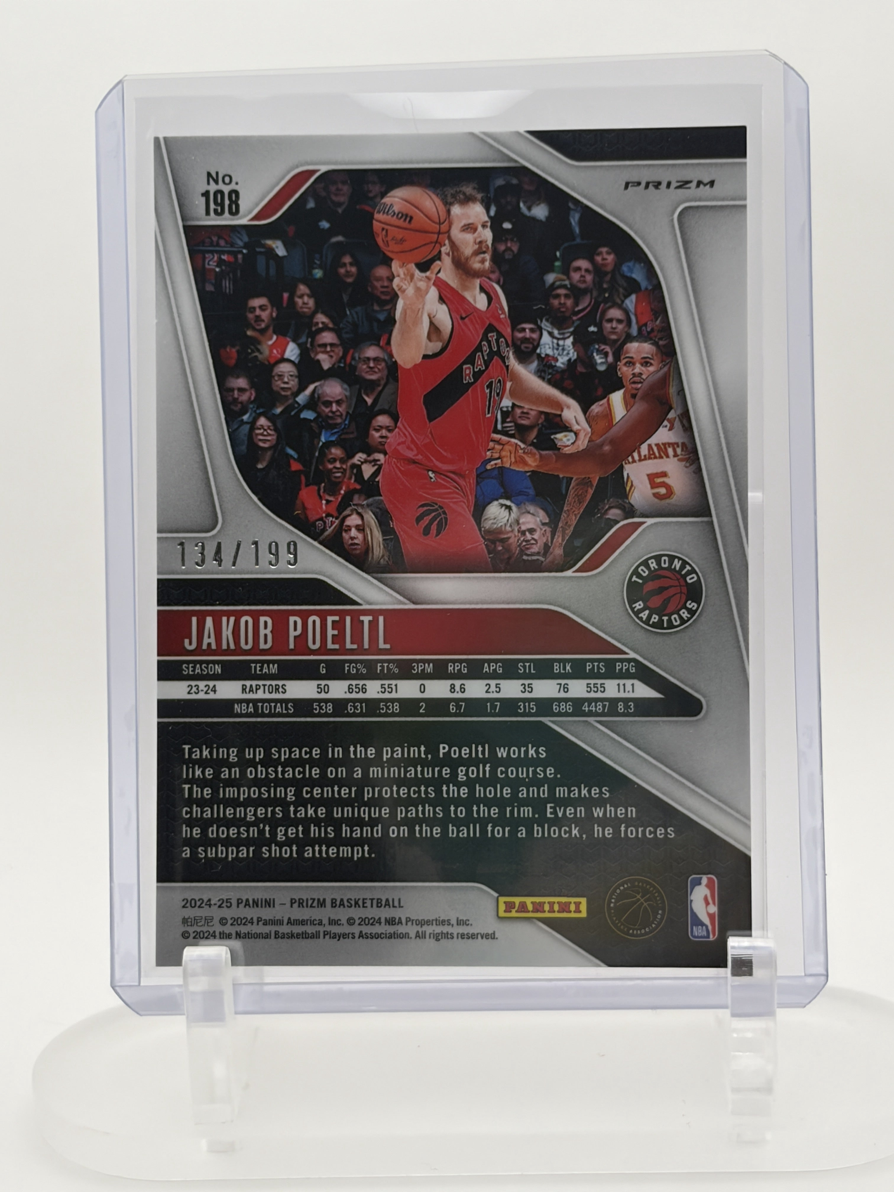 2024-25 Panini Prizm Jakob Poeltl #198 Orange Seismic /199