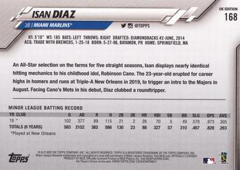 2020 Topps UK Edition Isan Diaz Rookie RC /99 Miami Marlins #168