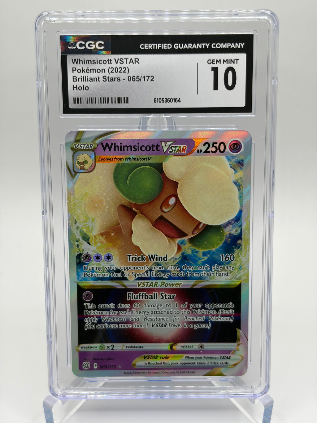 CGC Gem Mint 10 - Whimsicott VSTAR | Brilliant Stars 065/172