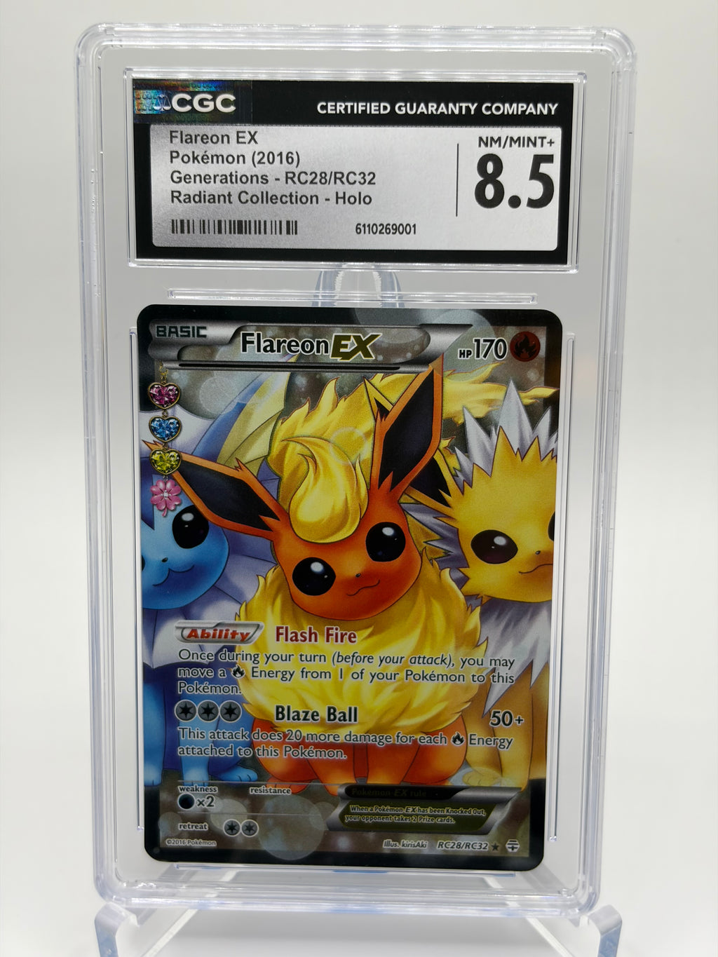 Flareon ex RC28 - Generations Radiant Collection - CGC NM/Mint+ 8.5