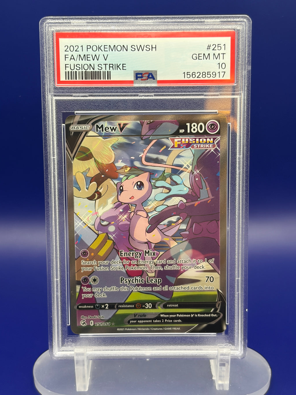 2021 Mew V 251/264 Sword and Shield: Fusion Strike PSA 10