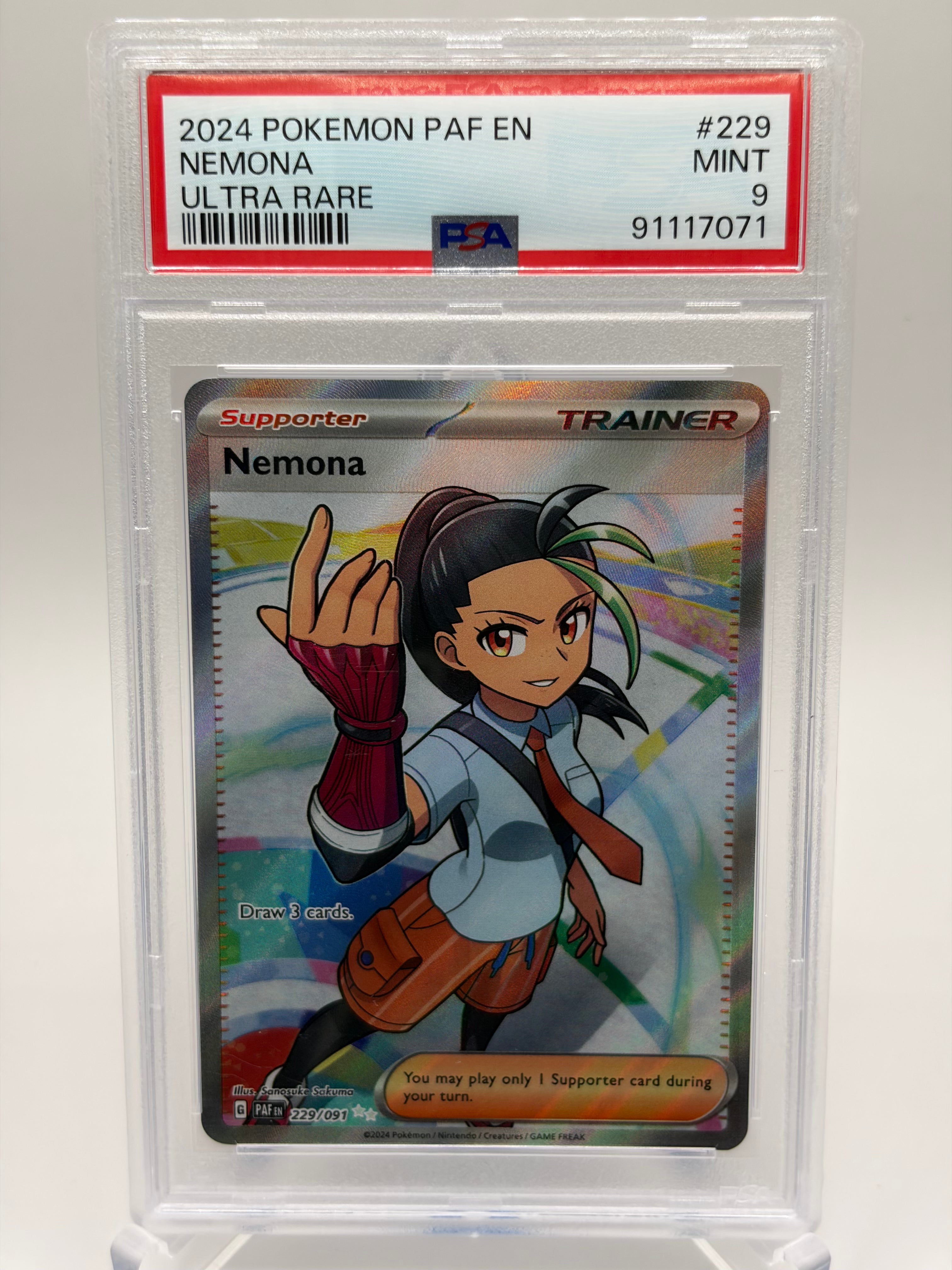 Nemona #229 Paldean Fates - PSA 9 Mint