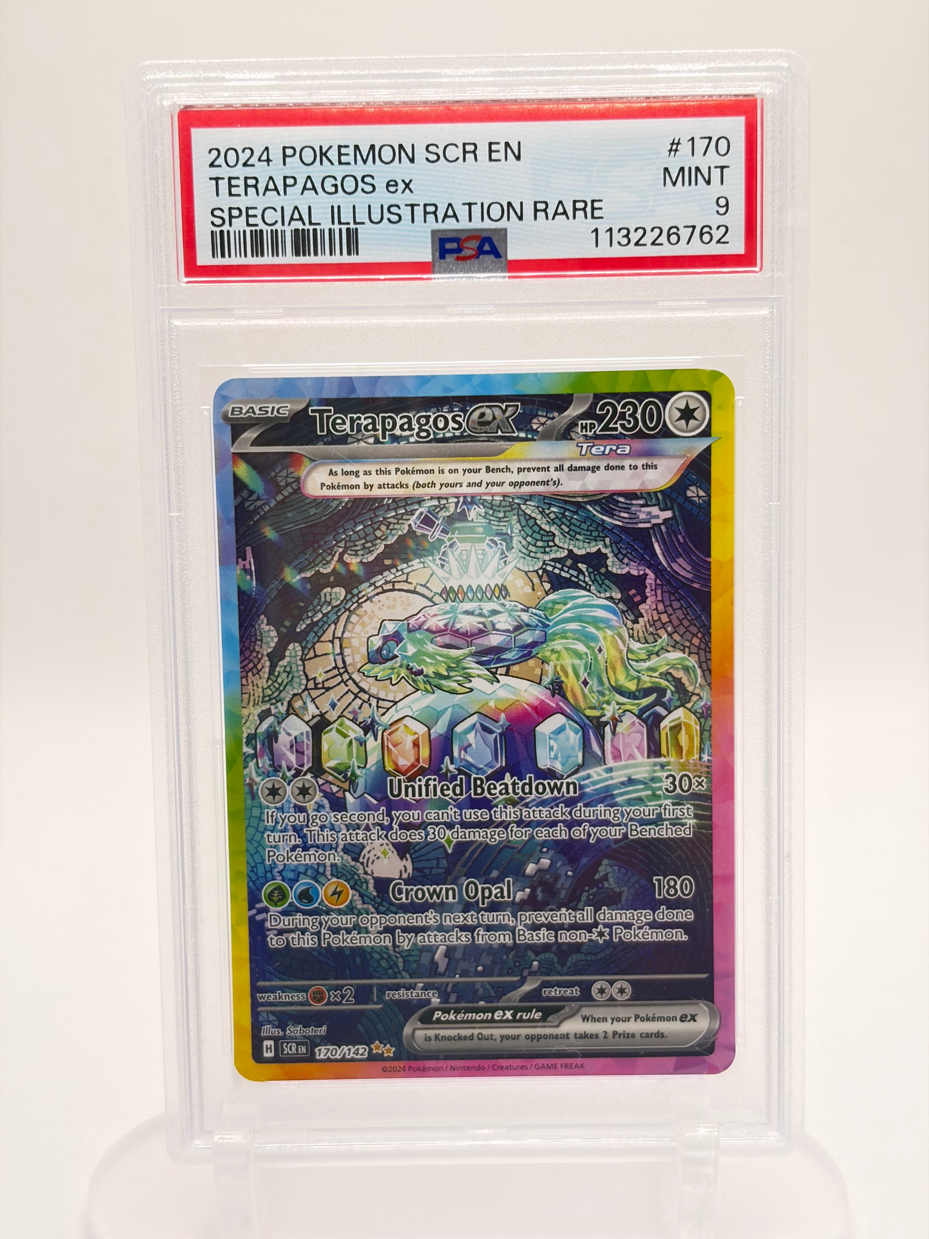 Terapagos ex #170 Pokemon Stellar Crown - PSA 9 Mint