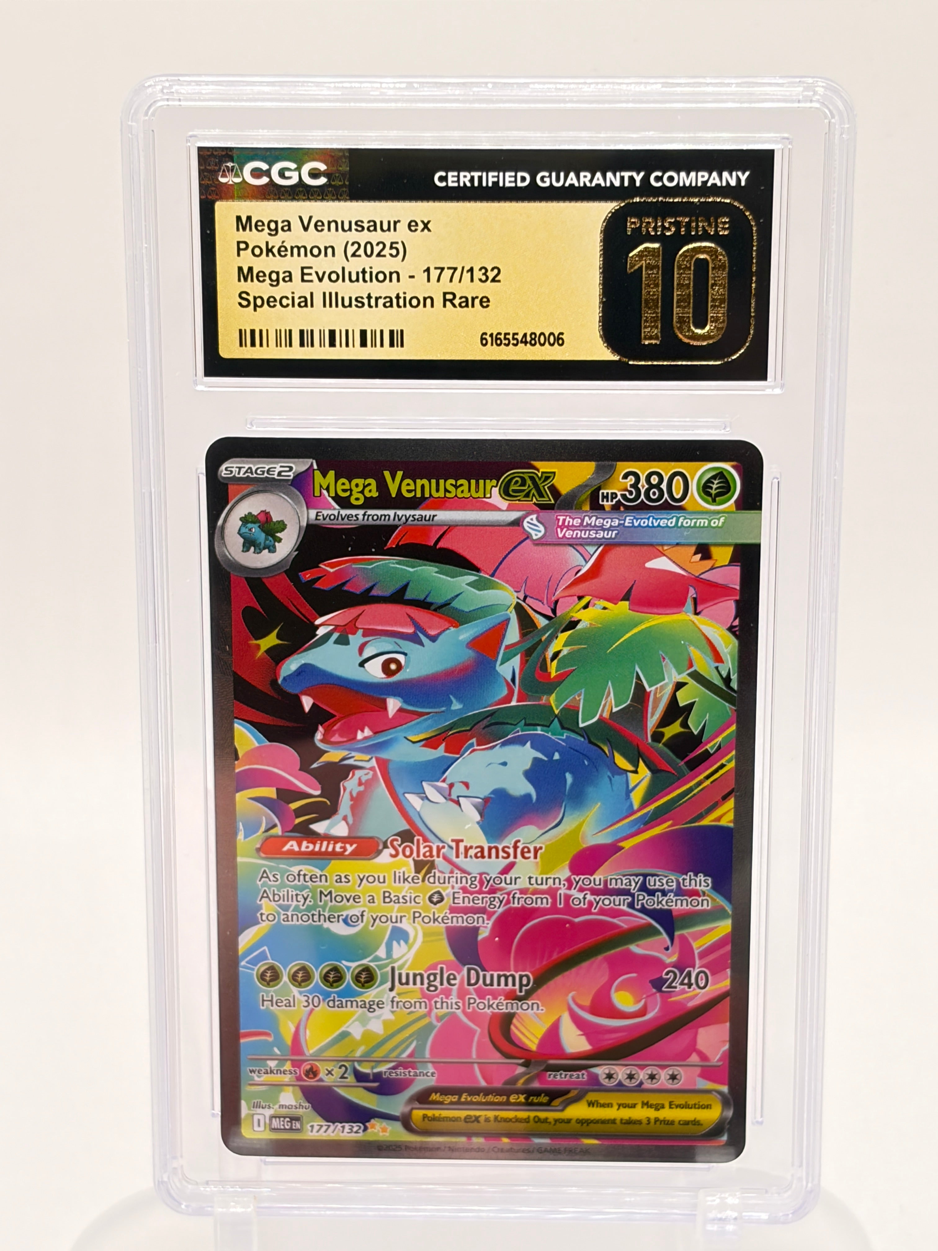 Pokemon Mega Venusaur ex 177/132 CGC Pristine 10 Special Illustration Rare SIR Mega Evolution 2025 Graded Slab