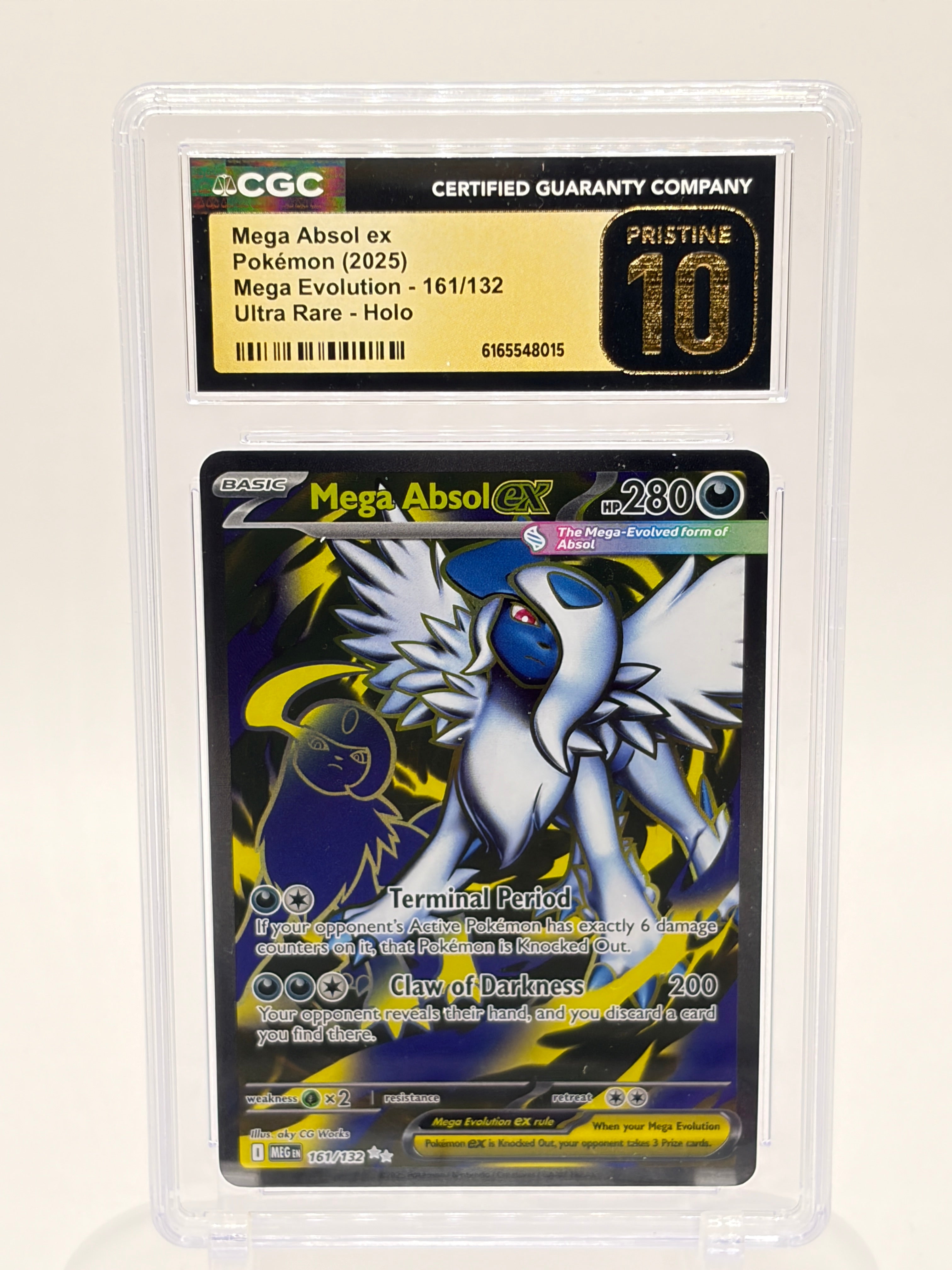 Pokemon Mega Absol ex 161/132 CGC Pristine 10 Ultra Rare Holo Mega Evolution 2025 Graded Slab