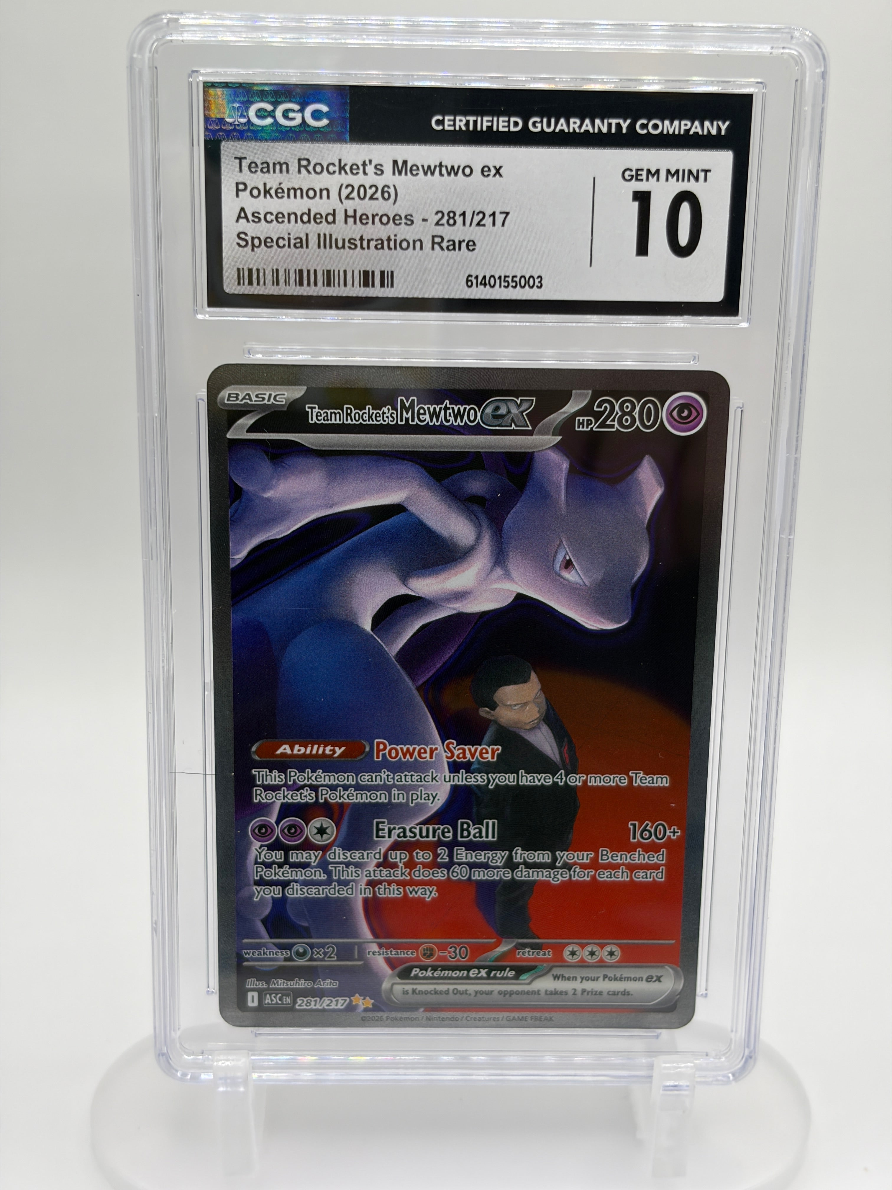 Team Rocket's Mewtwo ex - CGC Gem Mint 10 - Ascended Heroes 281/217 SIR - English 2026