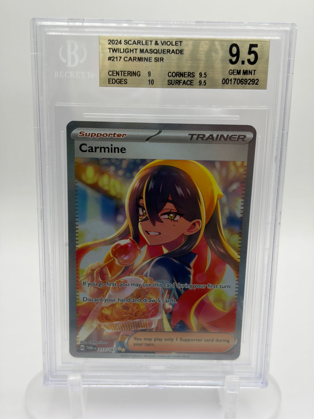 Carmine 217/167 SIR - BGS 9.5 Gem Mint - Twilight Masquerade - English 2024
