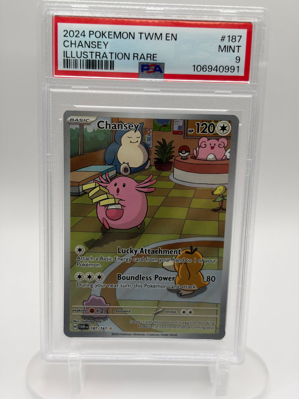 Chansey 187/167 IR - PSA 9 MINT - Twilight Masquerade - English 2024
