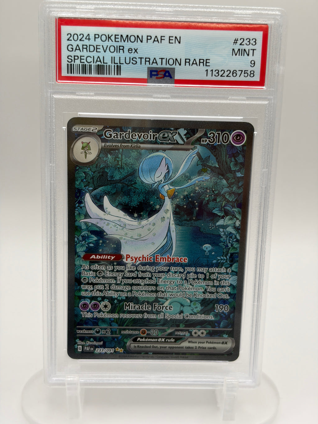 Gardevoir ex 233/091 SIR - PSA 9 MINT - Paldean Fates (PAF) - English 2024