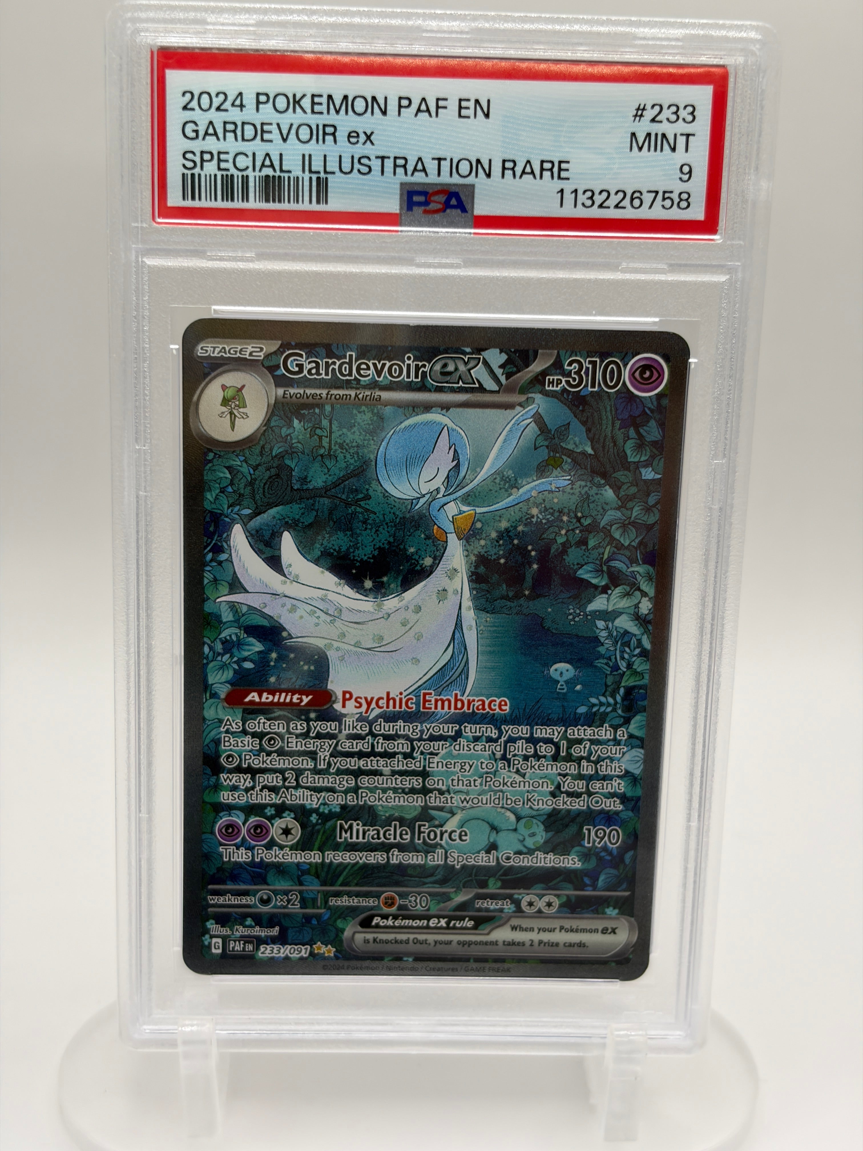 Gardevoir ex 233/091 SIR - PSA 9 MINT - Paldean Fates (PAF) - English 2024