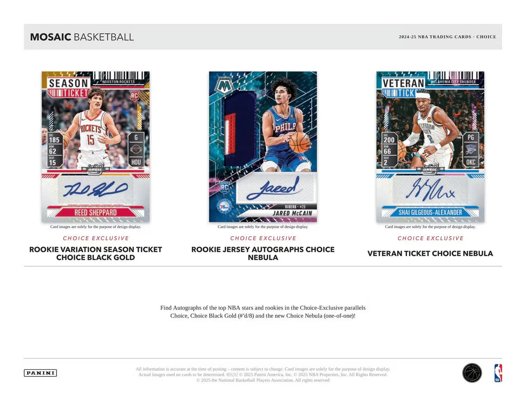 24 PANINI MOSAIC BASKETBALL CHOICE BOX
