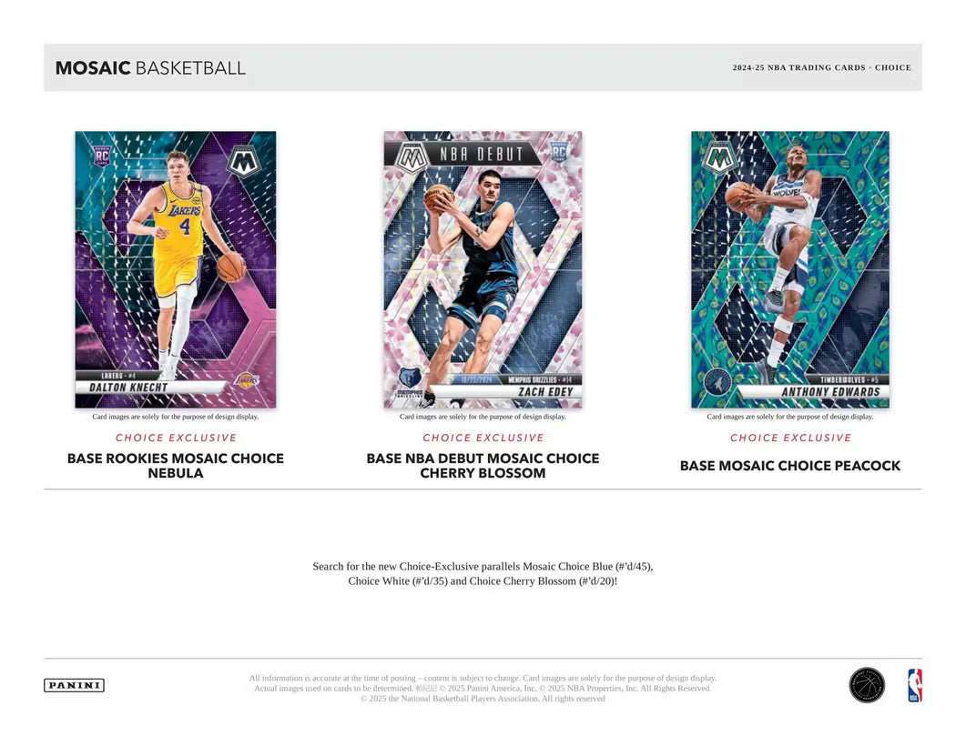 24 PANINI MOSAIC BASKETBALL CHOICE BOX