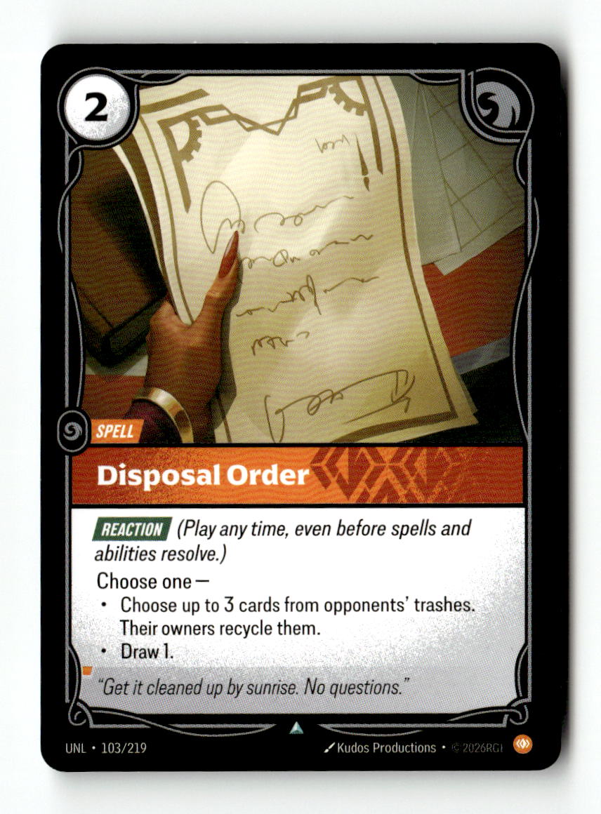 Disposal Order