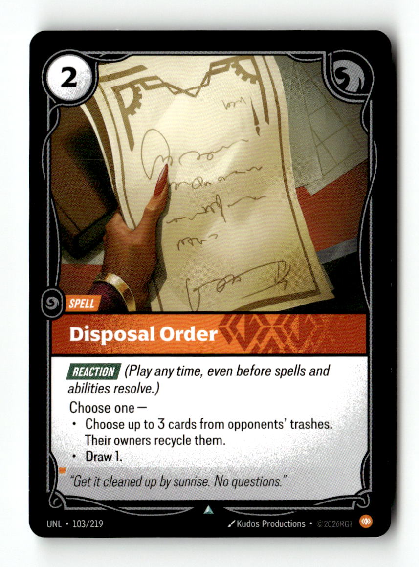Disposal Order