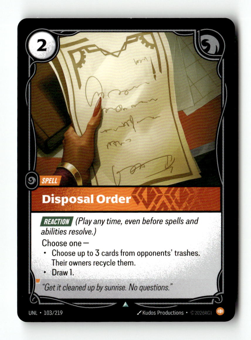 Disposal Order