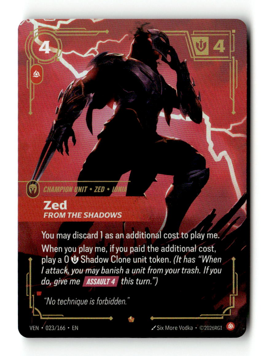 Zed, From the Shadows