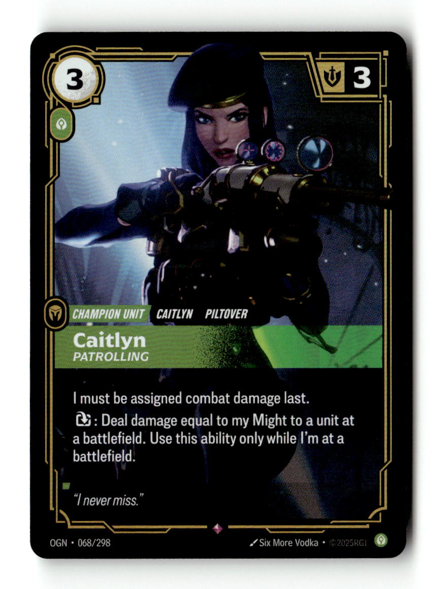 Caitlyn, Patrolling