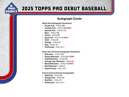 2025 Topps Pro Debut Baseball - Hobby Jumbo Box